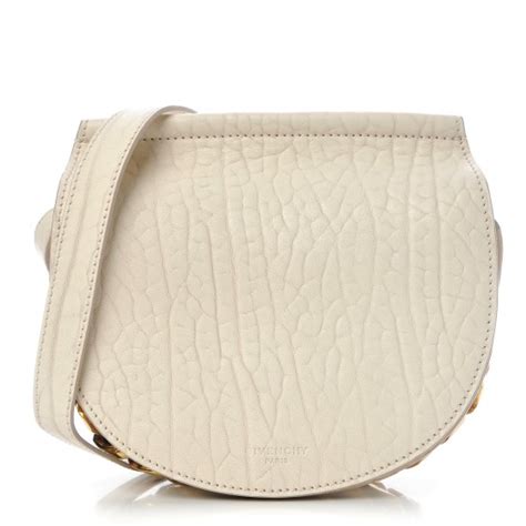 GIVENCHY Bullhide Mini Infinity Saddle Bag Off White